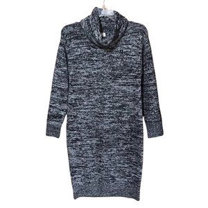 -Eleven Star Women's Turtleneck Long Sleeve Dress, Knee Length, Gray Tones, XL